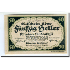 Geldschein, Österreich, Kärntner Landeskasse Kärnten Land, 50 Heller, Blason