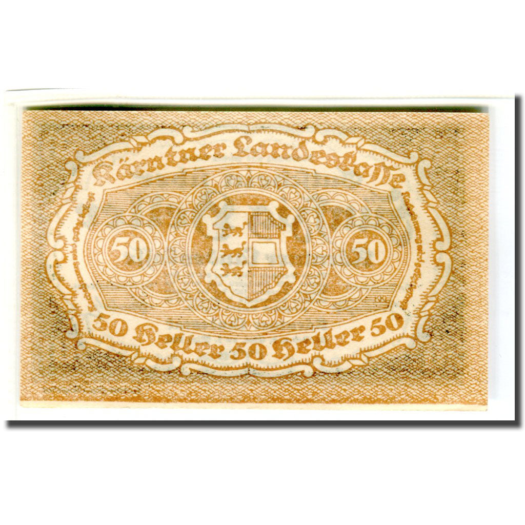 Geldschein, Österreich, Kärntner Landeskasse Kärnten Land, 50 Heller, Blason