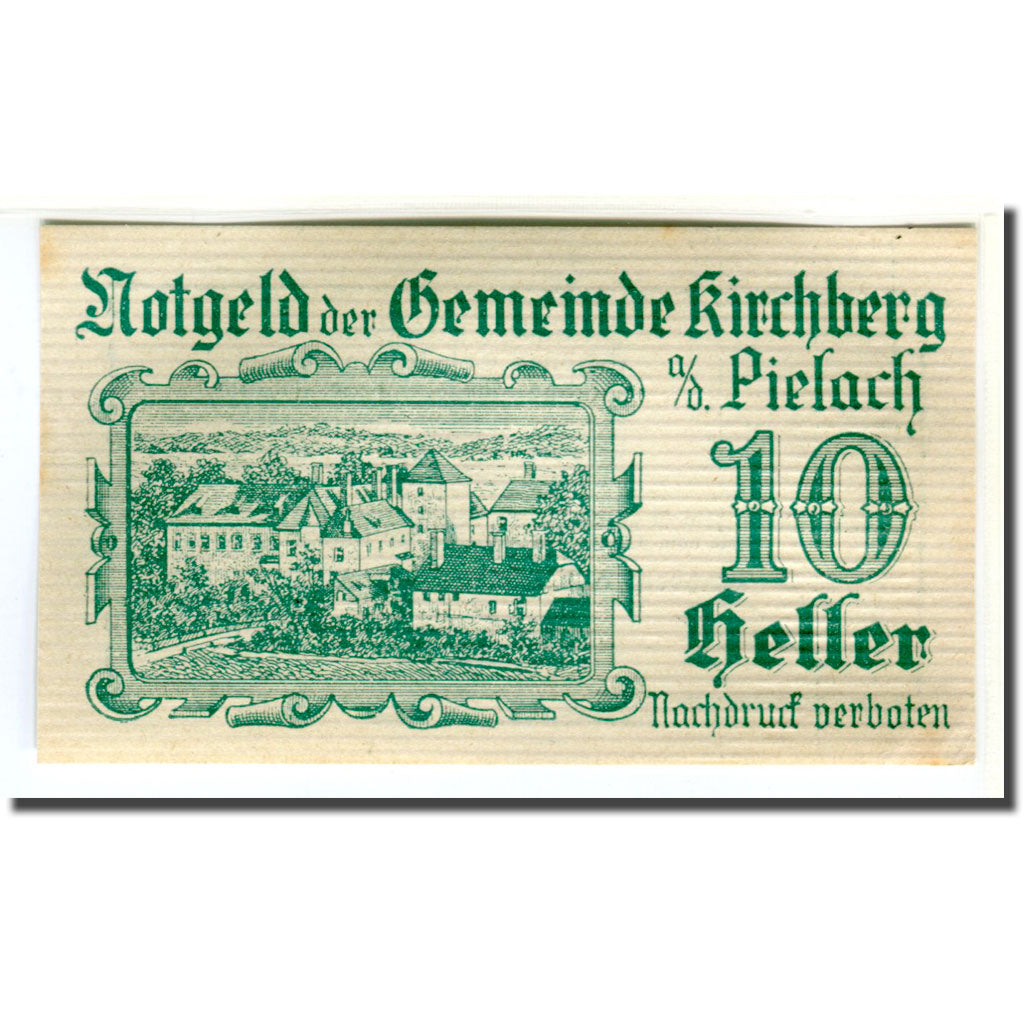 Banknote, Austria, Kirchberg, 10 Heller, Texte, 1920, UNC(63), Mehl:442b