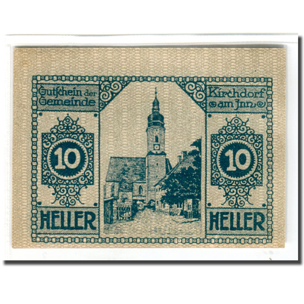 Banknote, Austria, Kirchdorf am Inn O.Ö. Gemeinde, 10 Heller, Eglise, 1920
