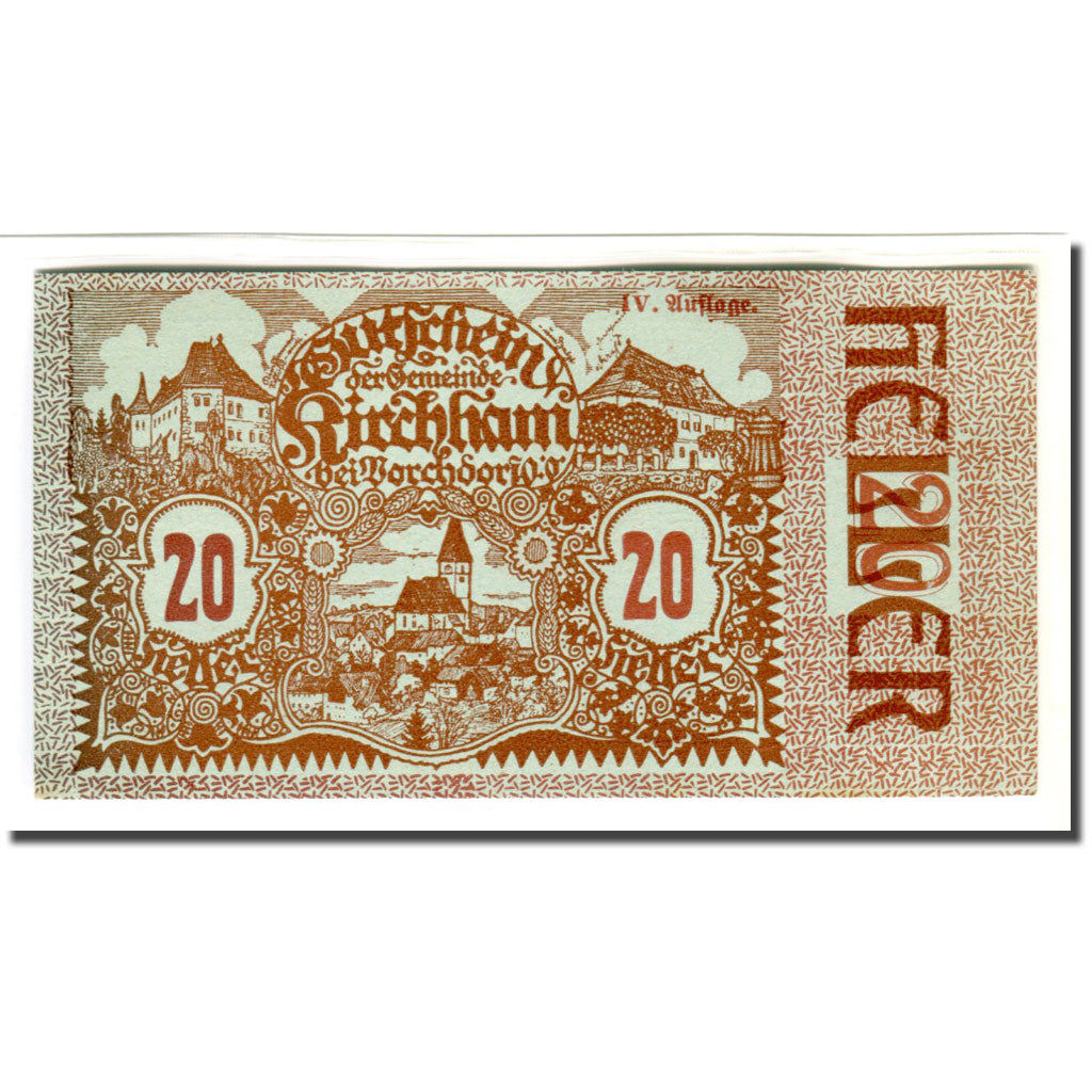 Banknot, Austria, Kirchham, 20 Heller, Texte, 1920, 1920-05-09, UNC(63)