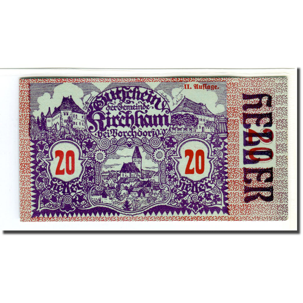 Nota, Áustria, Kirchham, 20 Heller, texte 1, 1920, 1920-05-09, UNC(63)