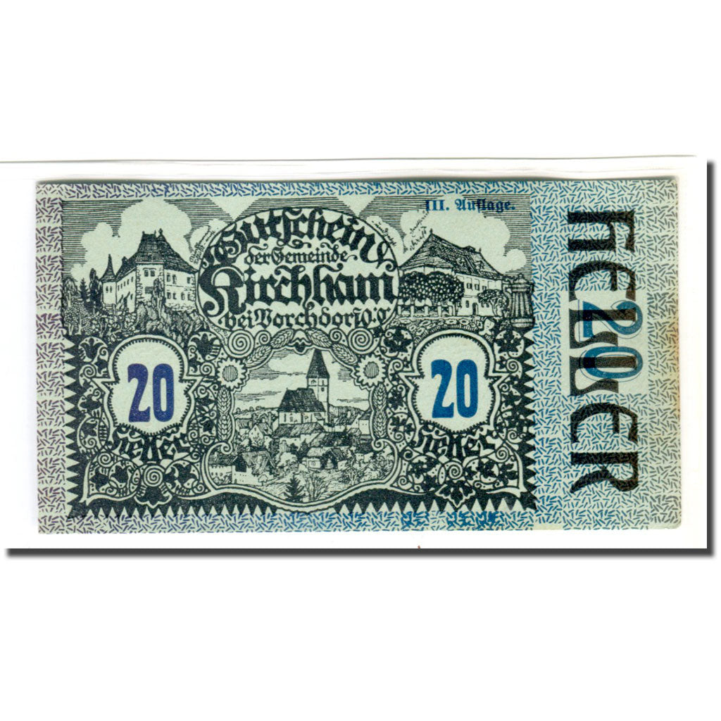 Banknote, Austria, Kirchham, 20 Heller, Texte 2, 1920, 1920-05-09, UNC(63)