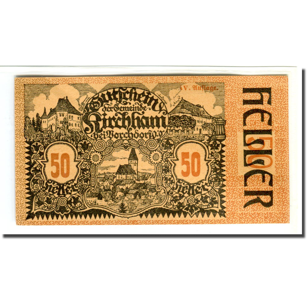 Banknote, Austria, Kirchham, 50 Heller, Texte 7, 1920, 1920-05-09, UNC(63)