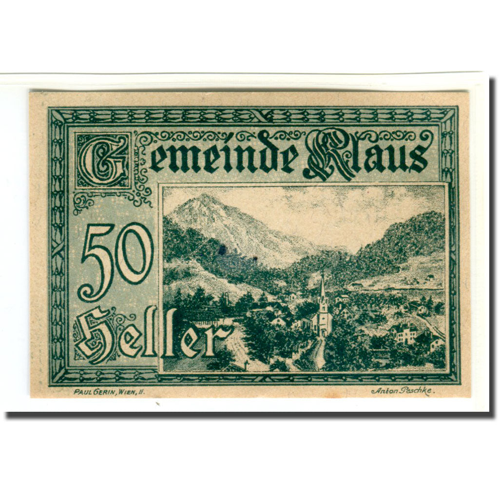 Banknote, Austria, Klaus, 50 Heller, texte 1, 1920, 1920-03-27, UNC(63)