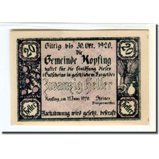 Banconote, Austria, Kopfing, 20 Heller, valeur faciale, 1920, 1920-06-15, SPL