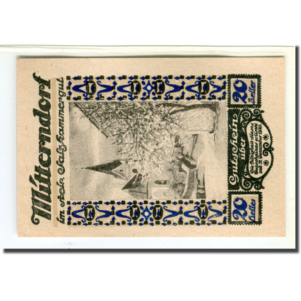 Banknote, Austria, Mitterndorf, 20 Heller, N.D, 1920, UNC(63), Mehl:621IIa1