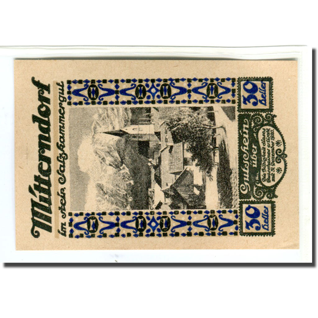 Banknote, Austria, Mitterndorf, 30 Heller, N.D, 1920, UNC(63), Mehl:621IIa1
