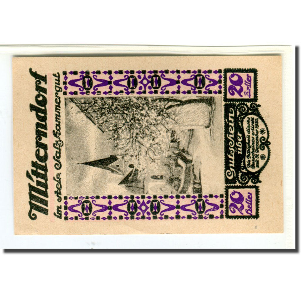 Banknote, Austria, Mitterndorf, 20 Heller, N.D, 1920, UNC(63), Mehl:621IIb1