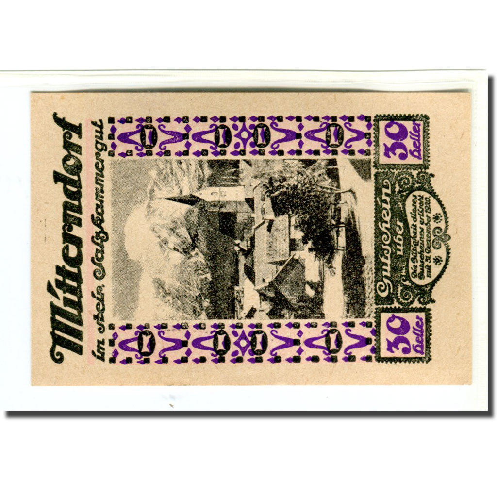 Geldschein, Österreich, Mitterndorf, 30 Heller, N.D, 1920, UNZ-, Mehl:621IIb1