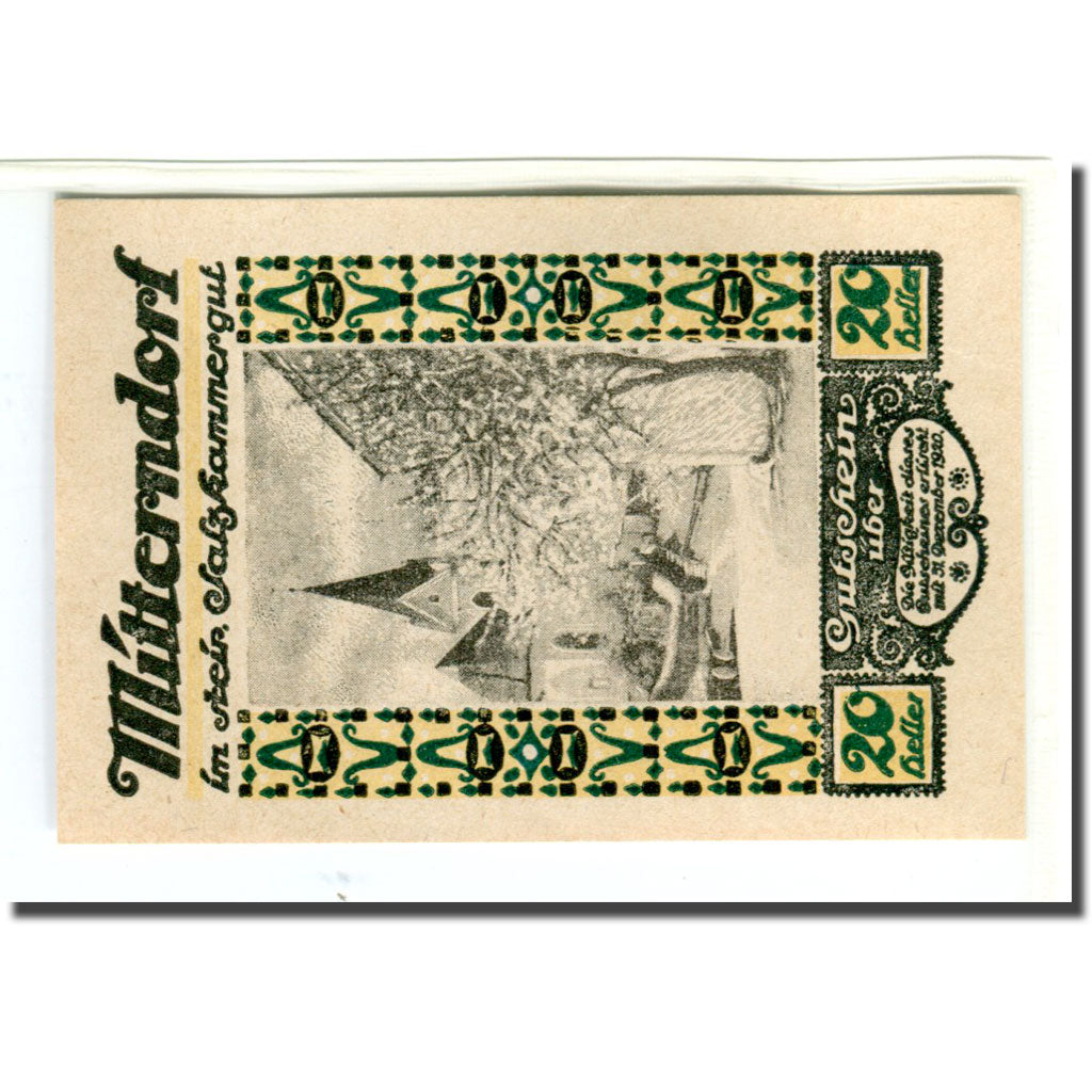 Banknote, Austria, Mitterndorf, 20 Heller, N.D, 1920, UNC(63), Mehl:621IIc1