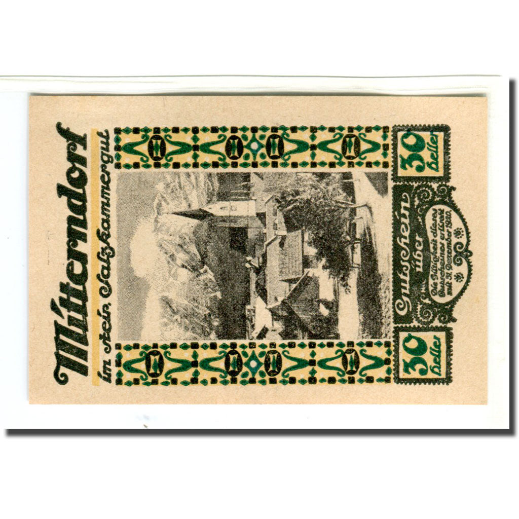Banknote, Austria, Mitterndorf, 30 Heller, N.D, 1920, UNC(63), Mehl:621IIc1