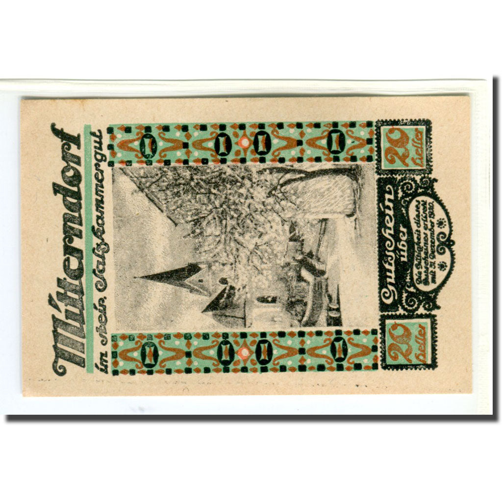 Banknote, Austria, Mitterndorf, 20 Heller, N.D, 1920, UNC(63), Mehl:621IId1
