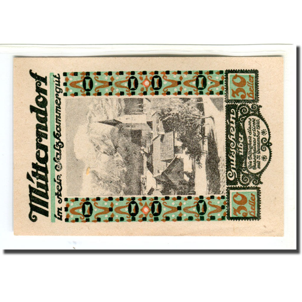 Banknote, Austria, Mitterndorf, 30 Heller, N.D, 1920, UNC(63), Mehl:621IId1