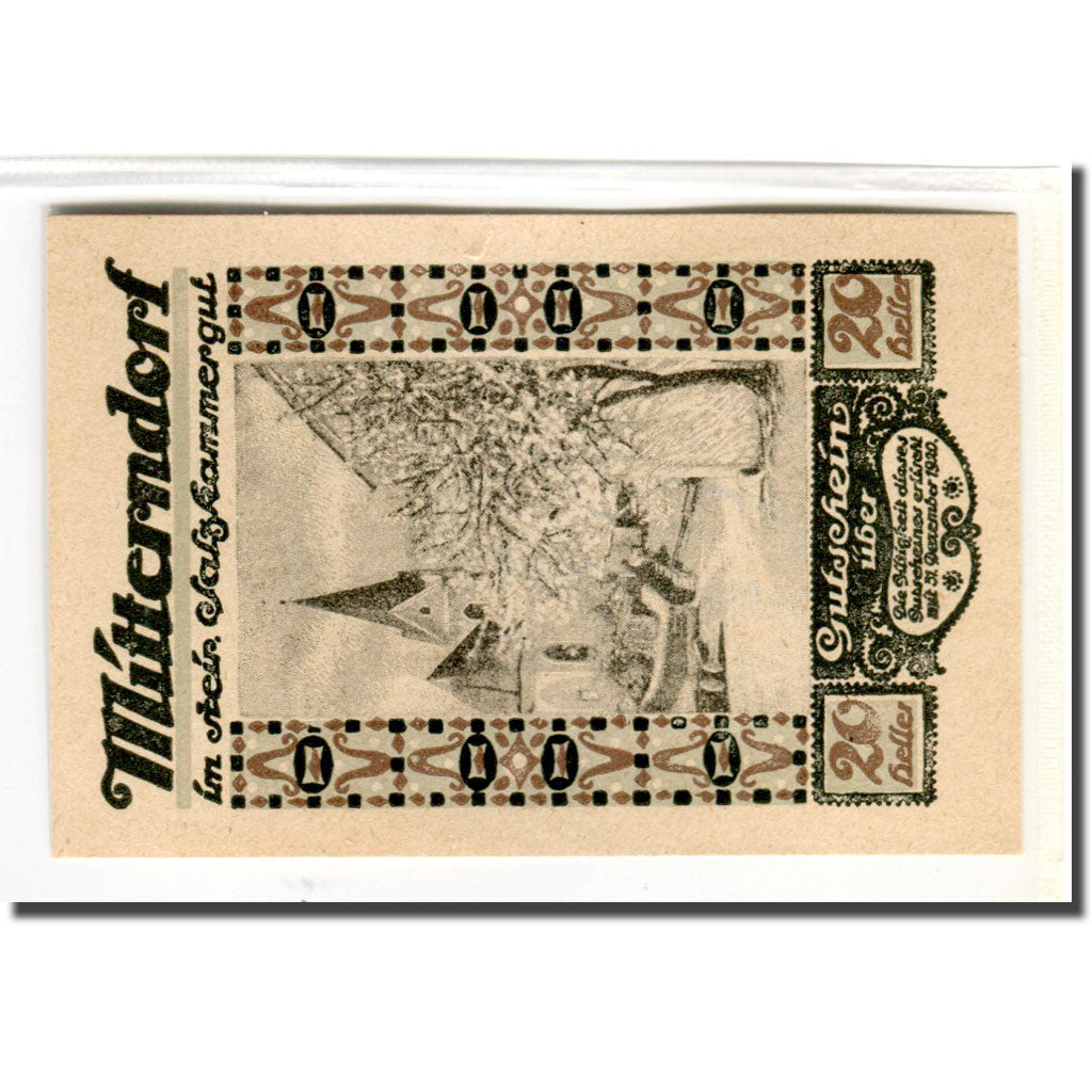 Banknote, Austria, Mitterndorf, 20 Heller, N.D, 1920, UNC(63), Mehl:621IIe1