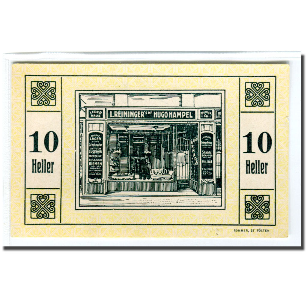 Banknote, Austria, Sankt Polten, 10 Heller, Vitrine, 1920, 1920-08-31, UNC(63)