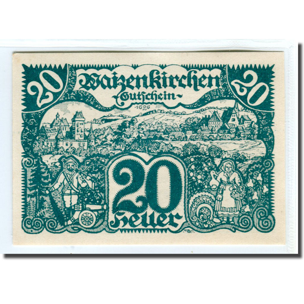 Banknote, Austria, Waizenkirchen, 20 Heller, texte 1, 1920, 1920-04-21, UNC(63)