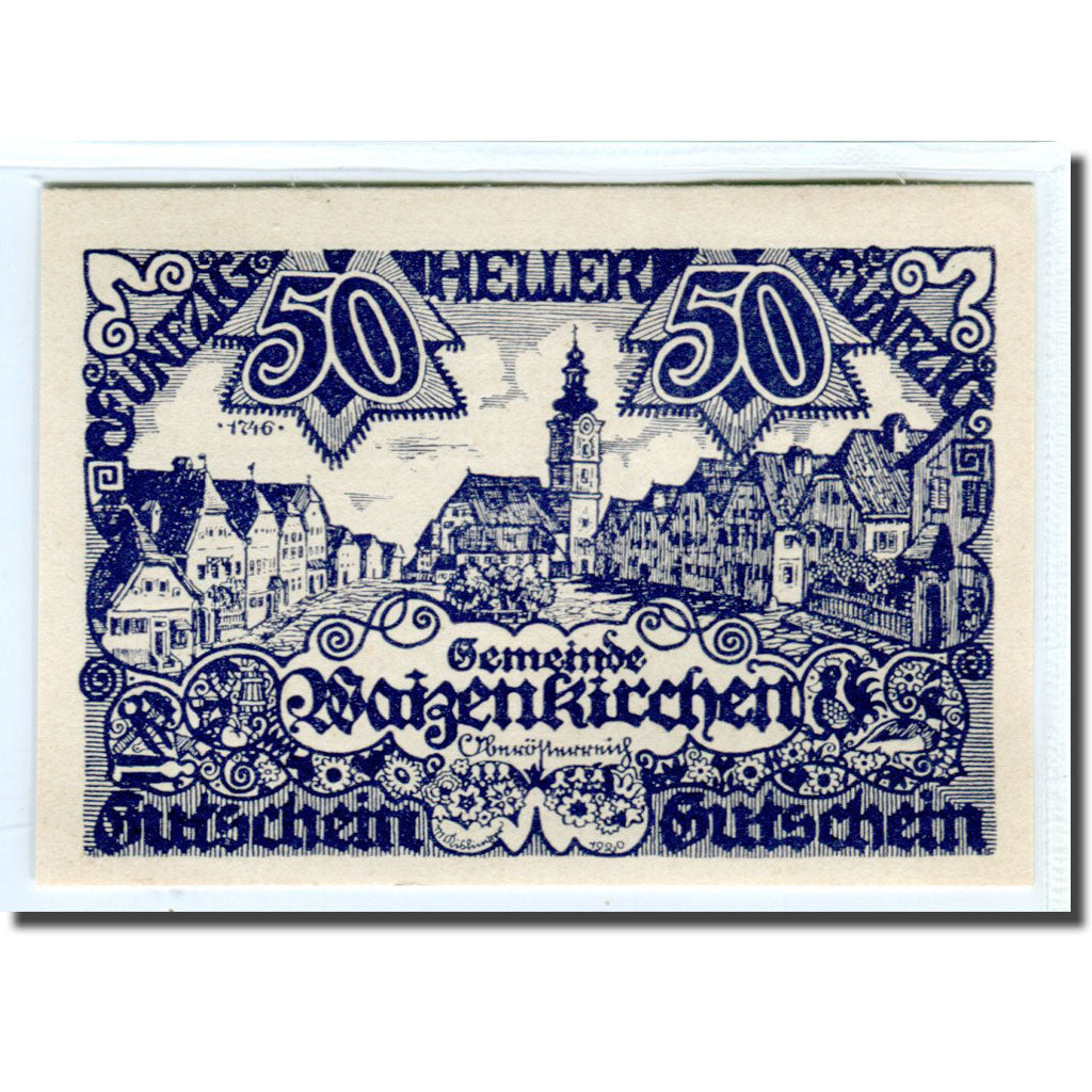 Banknote, Austria, Waizenkirchen, 50 Heller, Texte 2, 1920, 1920-04-21, UNC(63)