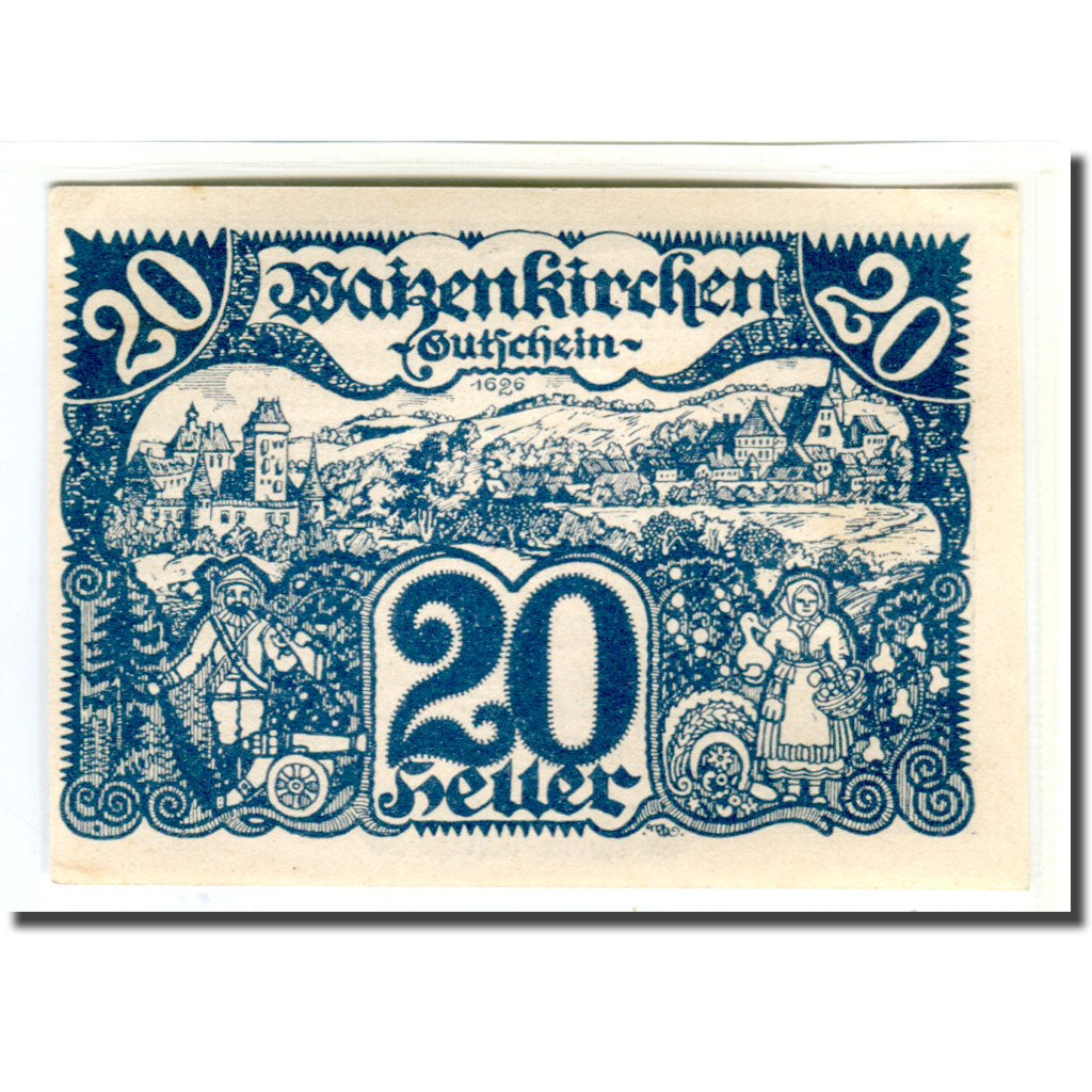 Banknote, Austria, Waizenkirchen, 20 Heller, Texte 4, 1920, 1920-04-21, UNC(63)