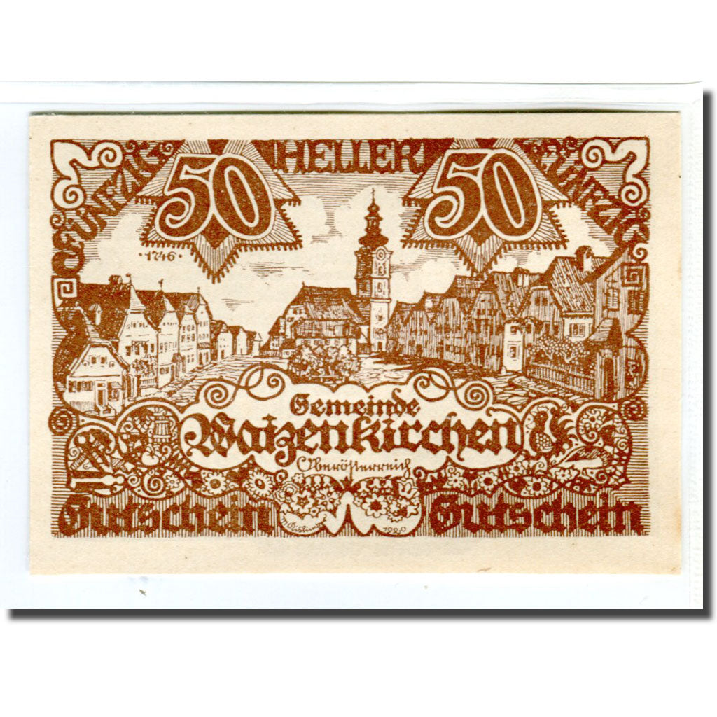 Banknote, Austria, Waizenkirchen, 50 Heller, Texte  5, 1920, 1920-04-21