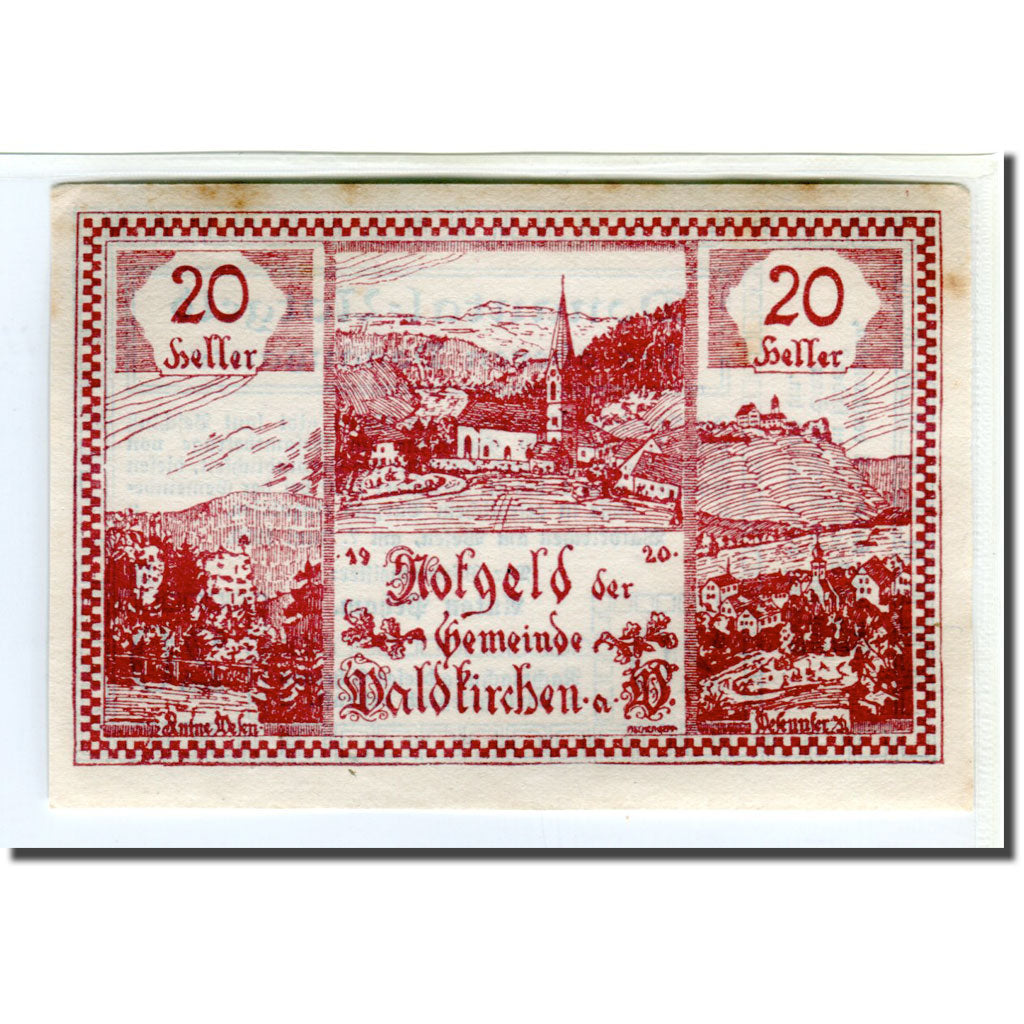 Banknote, Austria, Waldkirchen Am Wesen O.Ö. Gemeinde, 20 Heller, Texte, 1920