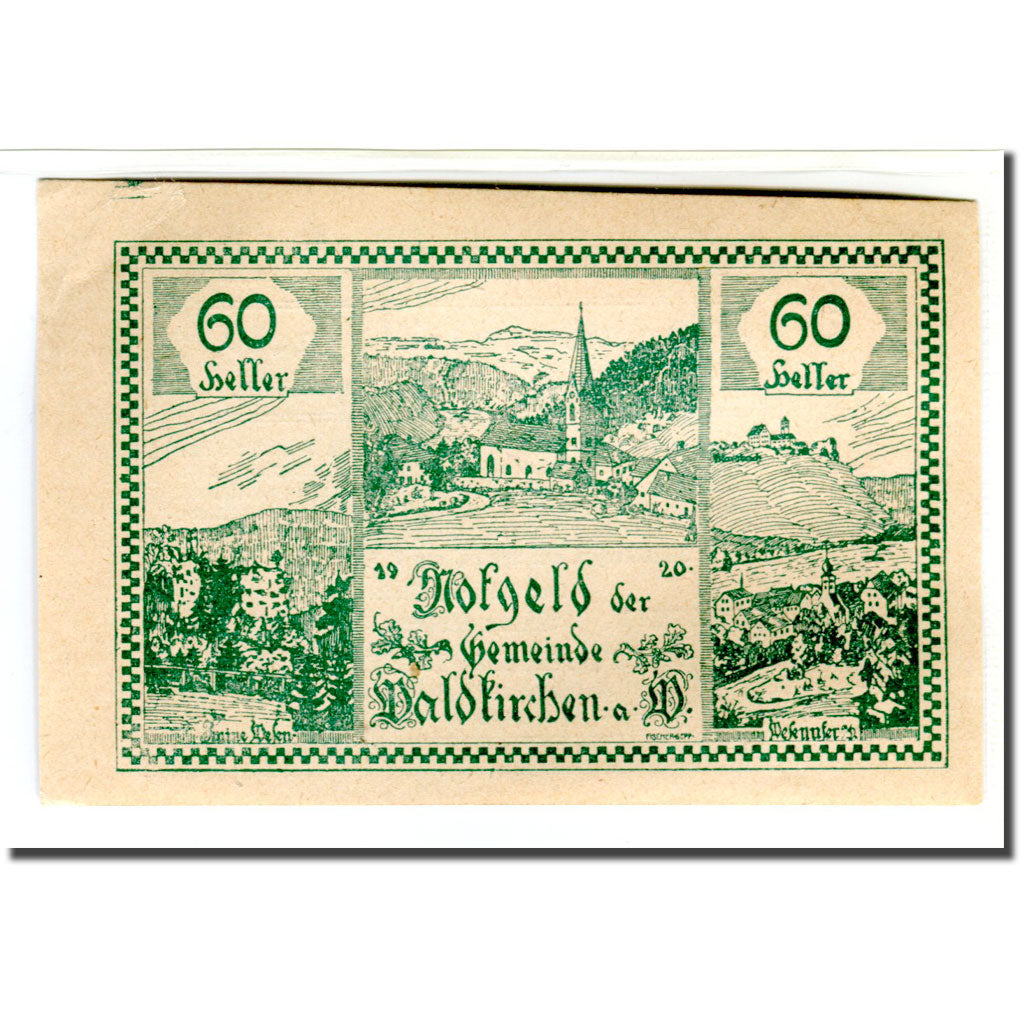Banknote, Austria, Waldkirchen Am Wesen O.Ö. Gemeinde, 60 Heller, texte 1