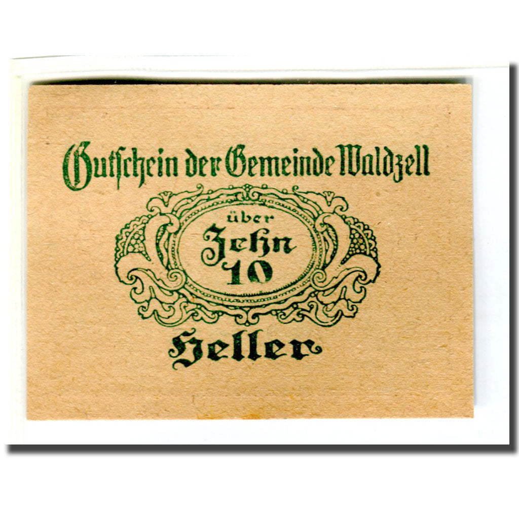 Banknote, Austria, Waldzell O.Ö. Gemeinde, 10 Heller, valeur faciale, 1920