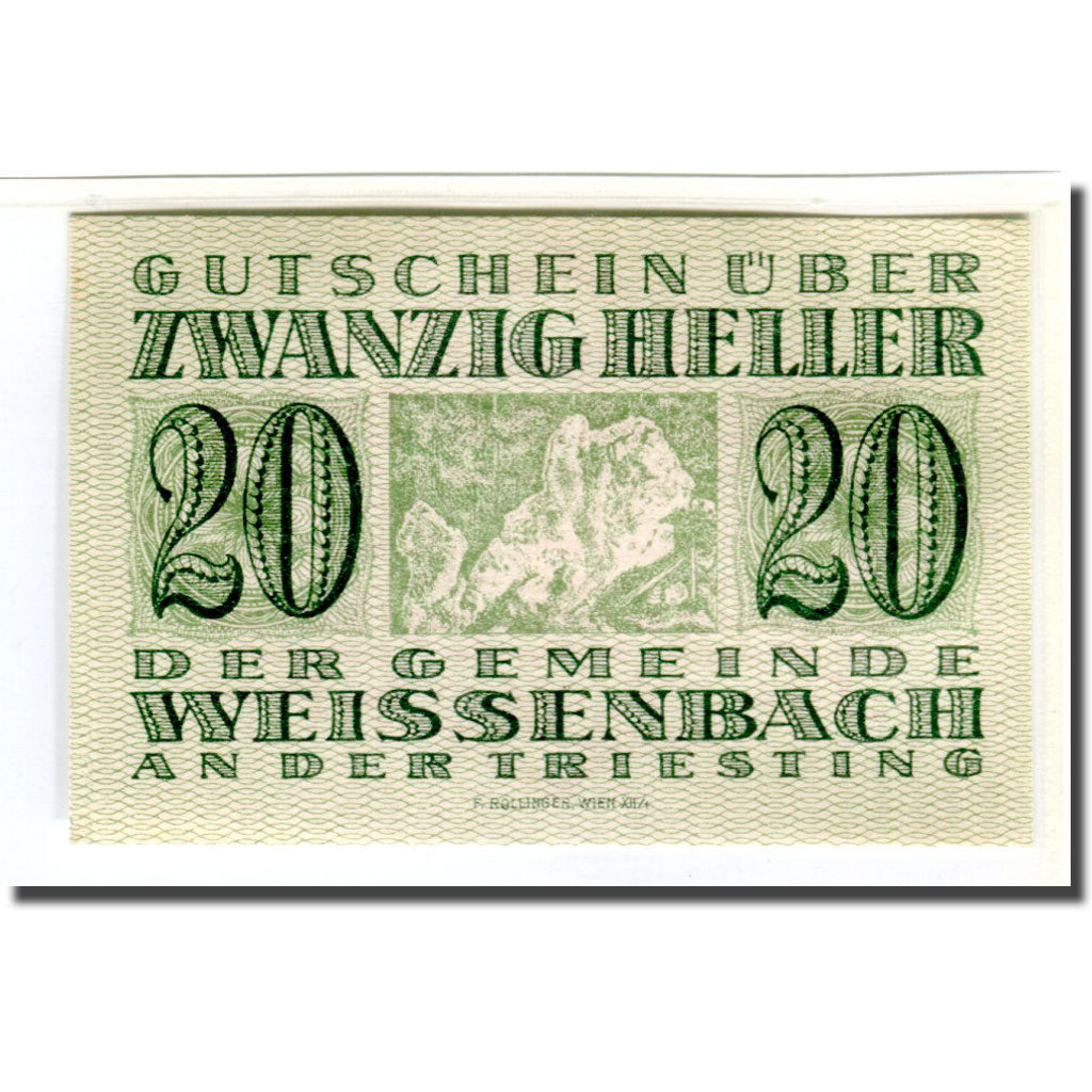 Nota, Áustria, Weissenbach, 20 Heller, Texte, 1920, 1920-07-01, UNC(63)