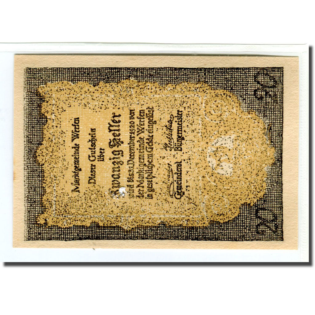 Banknote, Austria, Werfen, 20 Heller, batiment 1, 1920, UNC(63), Mehl:1173b