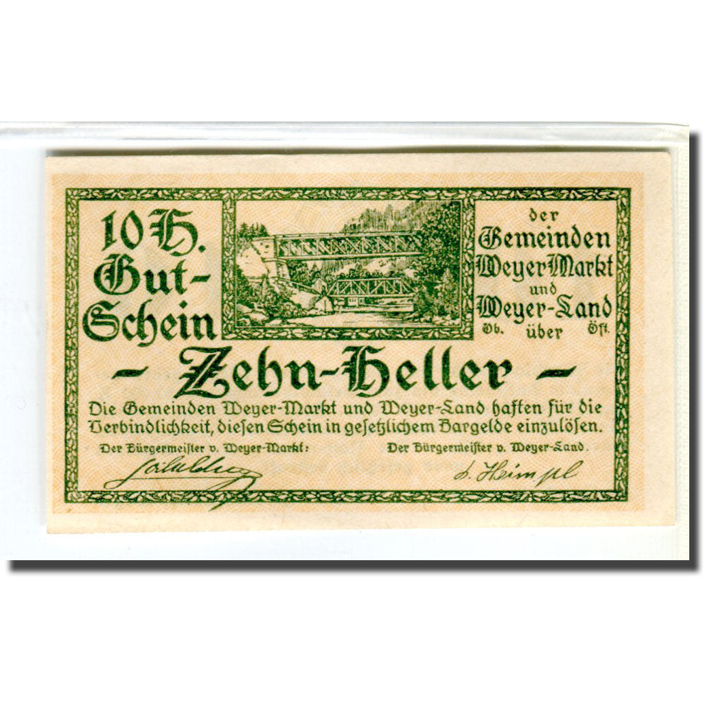 Banknote, Austria, Weyer, 10 Heller, Texte, 1920, 1920-03-14, UNC(63), Mehl:1175