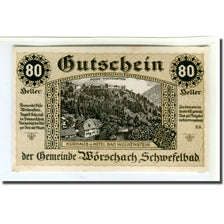 Biljet, Oostenrijk, Wörschach Stmk. Gemeinde, 80 Heller, Texte 2, 1920