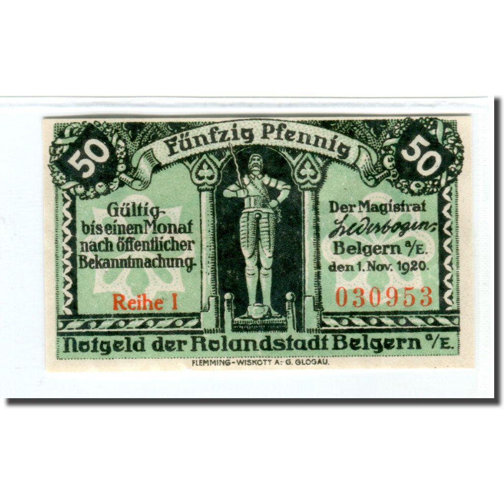 Banknote, Germany, Belgern a.Elbe, 50 Pfennig, paysage, 1920, 1920-11-01