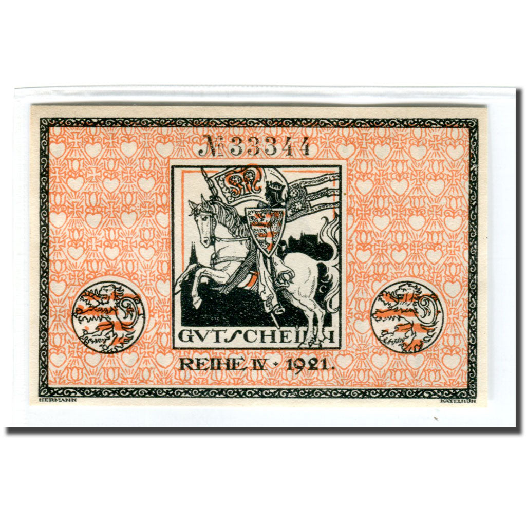 Geldschein, Deutschland, Marburg Stadt, 50 Pfennig, cavalier, 1918, 1918-07-05