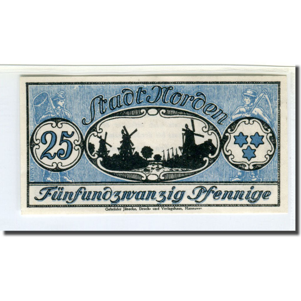 Billete, Alemania, Norden Stadt, 25 Pfennig, Texte, 1921, 1921-01-06, SC, Mehl:N
