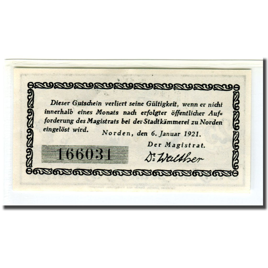 Billete, Alemania, Norden Stadt, 25 Pfennig, Texte, 1921, 1921-01-06, SC, Mehl:N