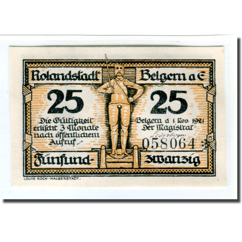 Banknote, Germany, Belgern a.Elbe, 25 Pfennig, Batiment, 1921, 1921-11-01
