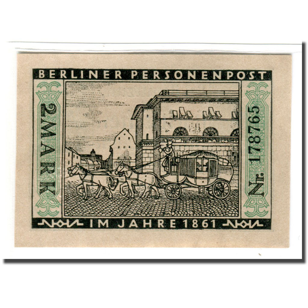 Billet, Allemagne, Berlin Stadt, 2 Mark, calèche, 1922, 1922-03-01, SPL