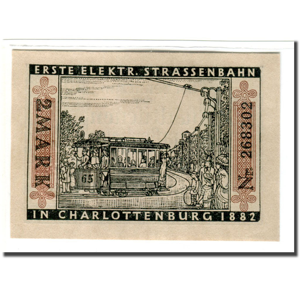 Banconote, Germania, Berlin Stadt, 2 Mark, Tramway 1, 1922, 1922-03-01, SPL