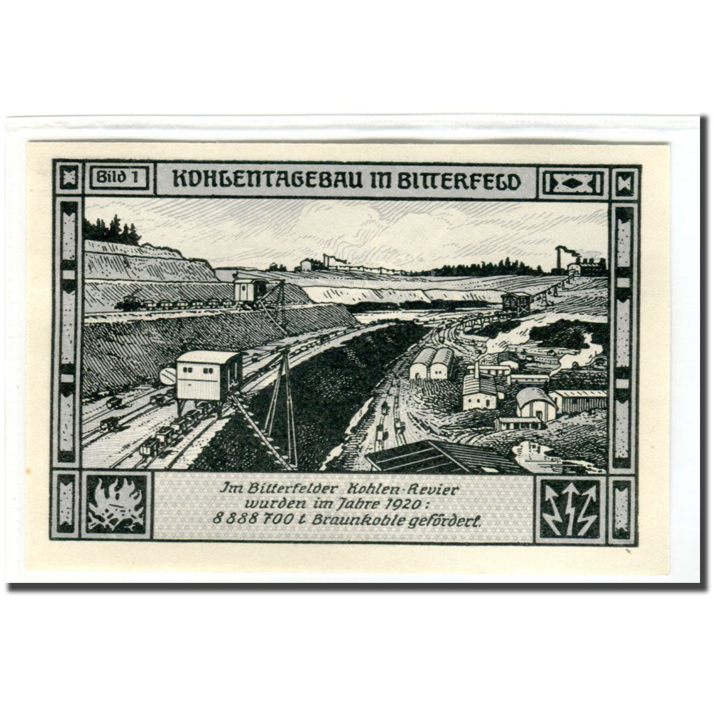 Biljet, Duitsland, Bitterfeld Stadt, 75 Pfennig, paysage, 1921, 1921-12-01, SPL