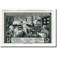Nota, Alemanha, Bitterfeld Stadt, 75 Pfennig, chemin de fer, 1921, 1921-12-01