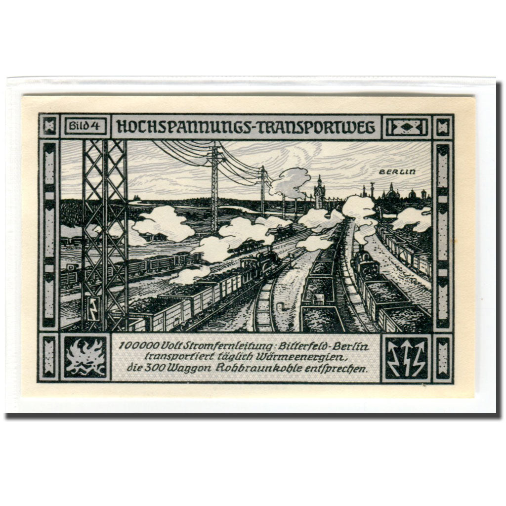 Nota, Alemanha, Bitterfeld Stadt, 75 Pfennig, chemin de fer, 1921, 1921-12-01