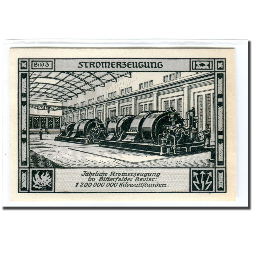 Banknote, Germany, Bitterfeld Stadt, 75 Pfennig, Machines, 1921, 1921-12-01