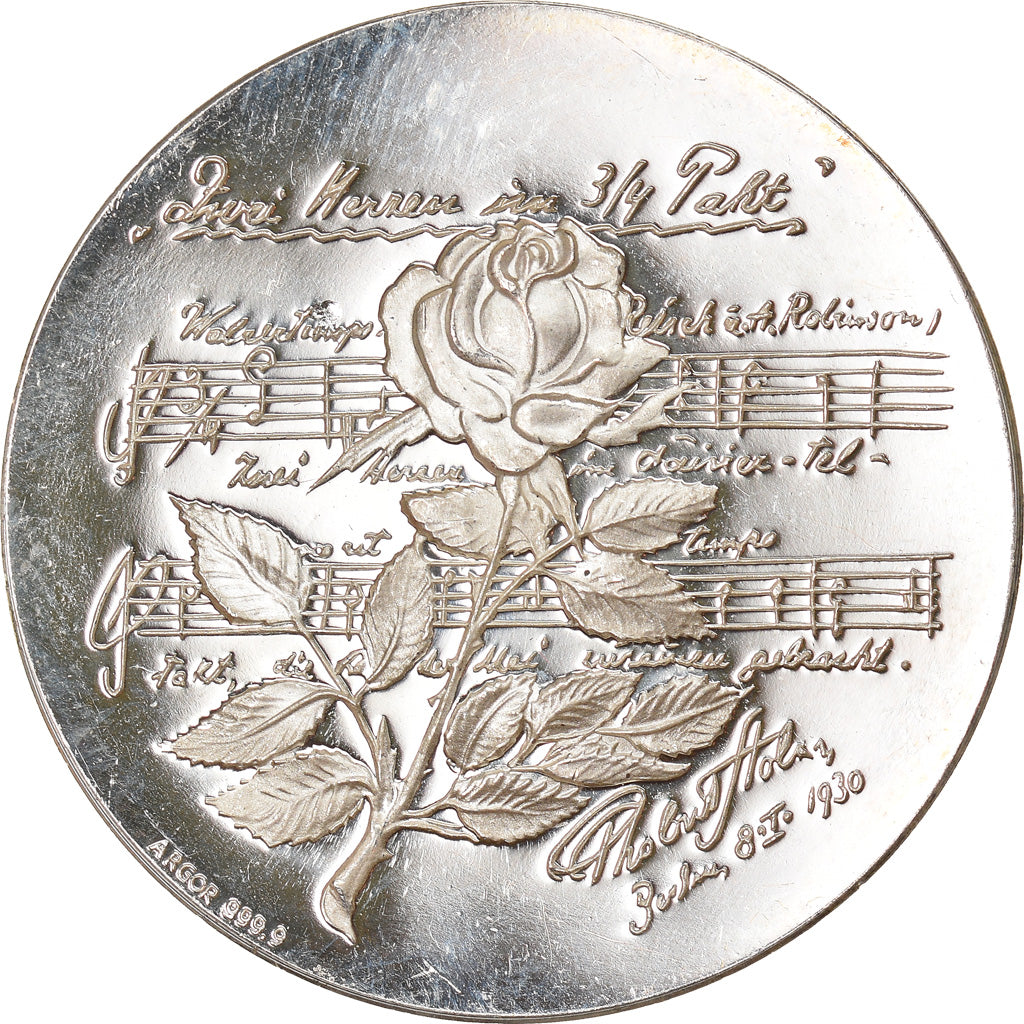 Suiza, medalla, Musique, Robert Stolz, 1975, SC, Plata