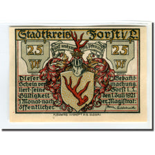 Banknote, Germany, Forst i.L. Stadt, 25 Pfennig, train, 1921, 1921-07-01