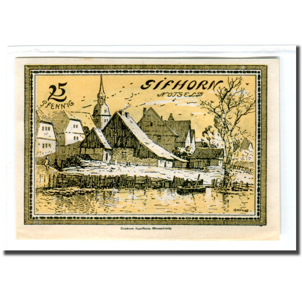 Banknote, Germany, Gifhorn Stadt, 25 Pfennig, paysage, 1921, 1921-06-01