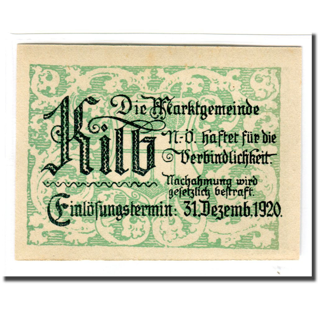 Banknote, Austria, Kilb, 10 Heller, Texte, 1920, UNC(63), Mehl:436Ia