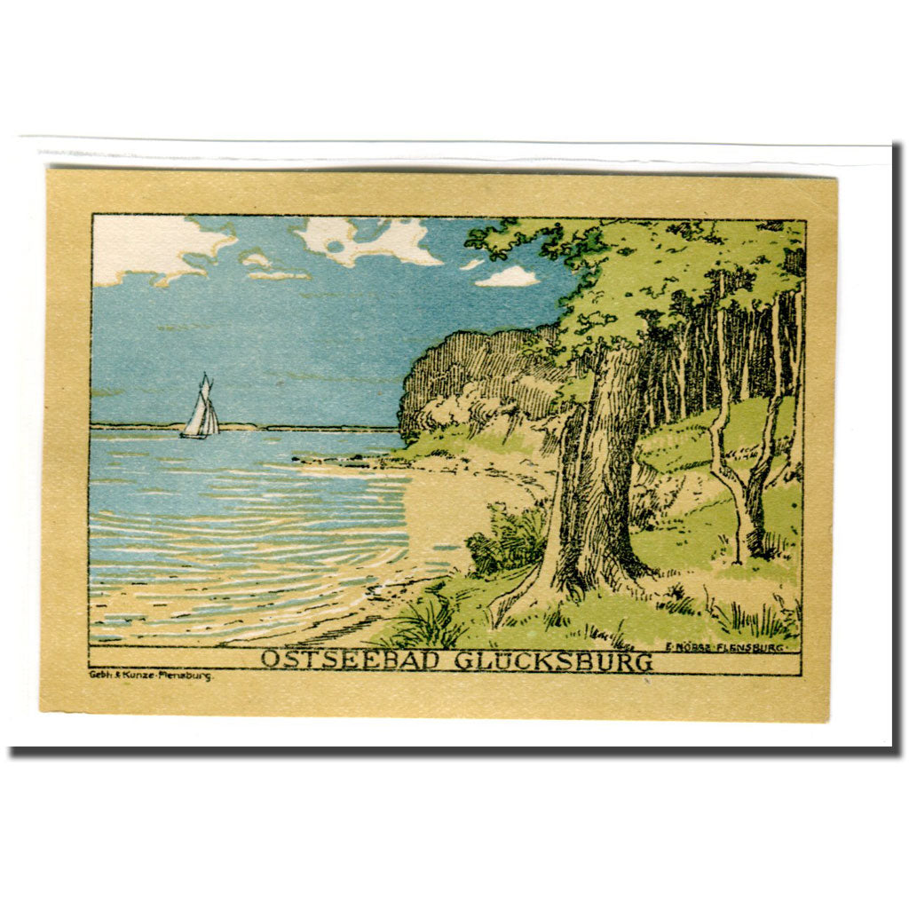 Banknot, Niemcy, Glucksburg, 50 Pfennig, paysage, 1920, Undated, UNC(63)