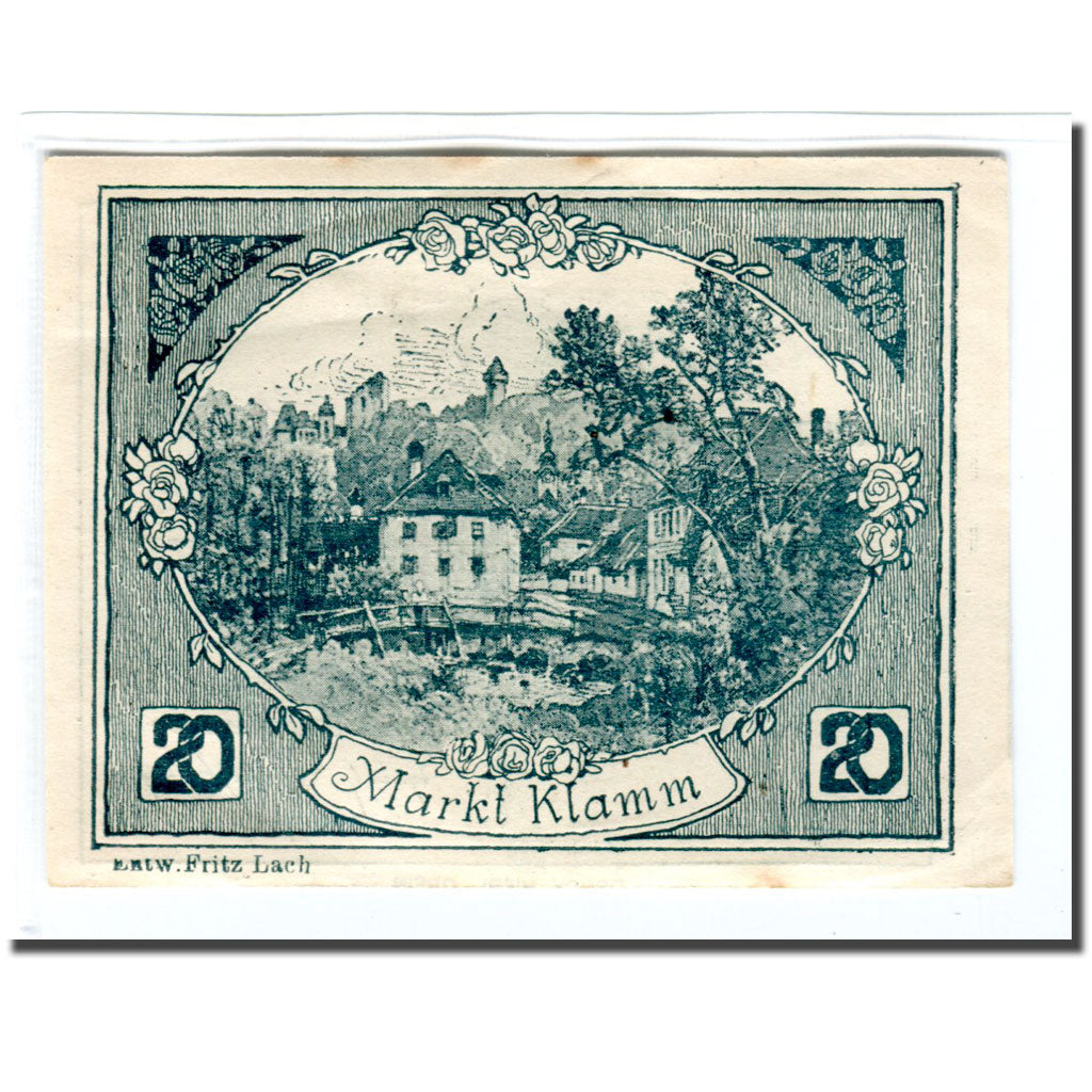 Banknote, Austria, Klamm, 20 Heller, paysage, 1921, UNC(63), Mehl:453a