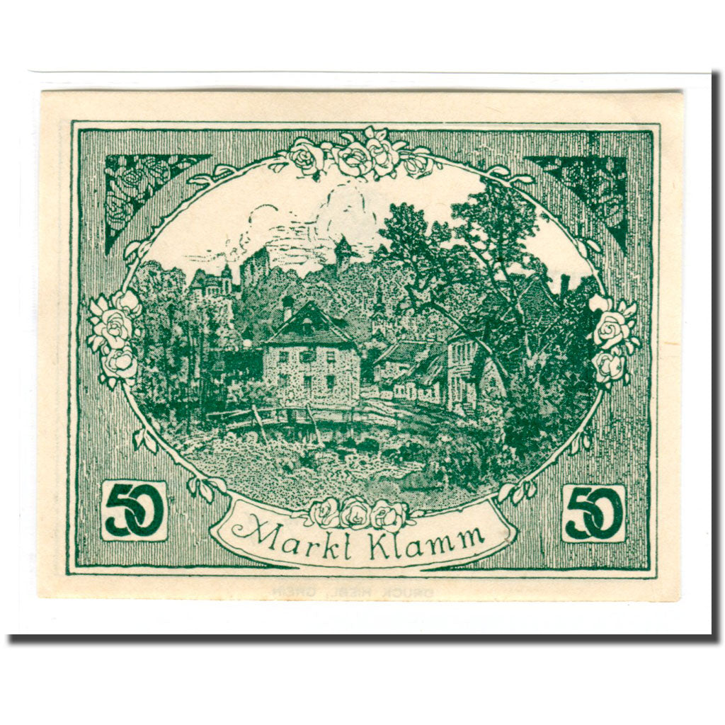 Banknote, Austria, Klamm, 50 Heller, paysage 1, 1921, UNC(63), Mehl:453a