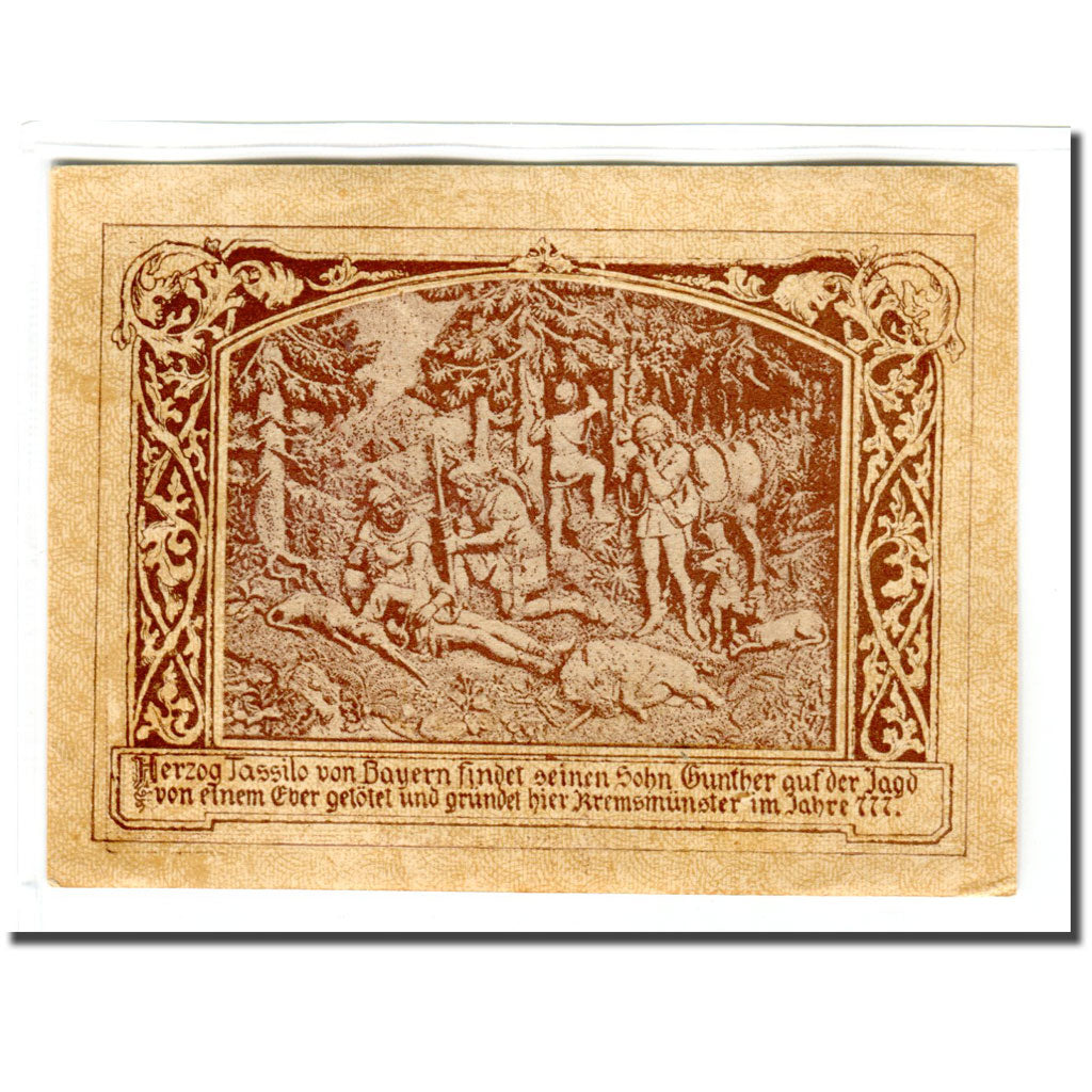 Banknote, Austria, Kremsmunster, 50 Heller, personnage, 1920, UNC(63)